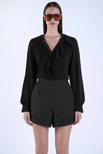 VAGGON Зимни кашмирени шорти с двоен крачол и два джоба