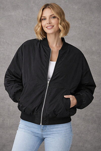 TONASSTORE Women's Bomber Jacket – Zippered, Quilted Inner Lining, Water Repe...