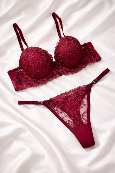 SİLVER MİRROR SET SUTIEN PUSH UP DETALIAT FLORI DE CARMEN CU SUPPORT