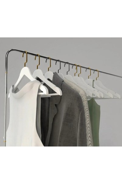 ÖZKAHRA TEKSTİL Wooden Clothes Hanger Set of 12