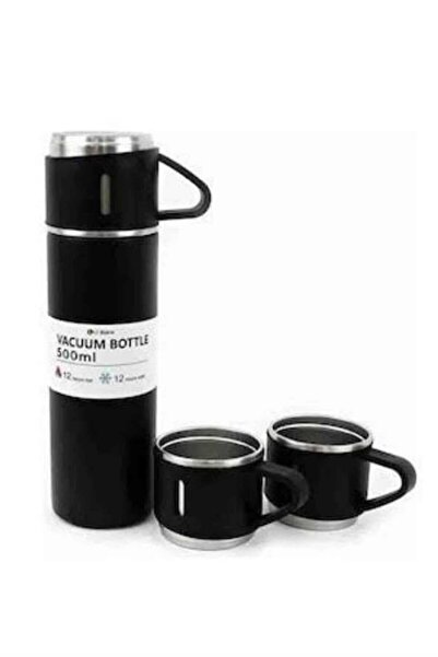 Kanonik Education Thermos Stainless Steel Thermos Black Color Thermos Set wit...