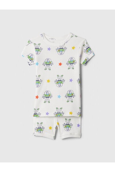 GAP Bebek Beyaz %100 Organik PamukToy Story Desenli Pijama Takımı
