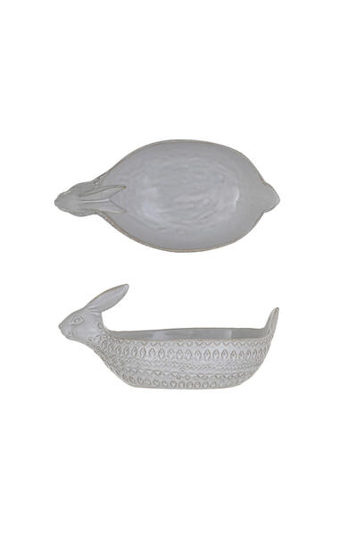 Warm Design Embossed Ceramic Rabbit Bowl