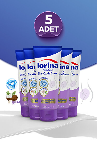 LORİNA Skin Care Çinko Oksitli bariyer kremi 200 ML 5 Adet