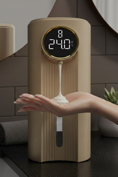 Skyline Orbion Liquid Soap Dispenser, 350ml, Rechargeable USB-C, Thermometer,...