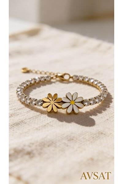 MelikeSteel سوار من حجر الزركون المائي بتفاصيل ديزي