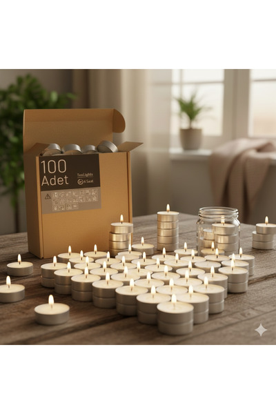 Me Ama Tealight Beyaz Mum 100 Adet Kokusuz Mum 100'lü