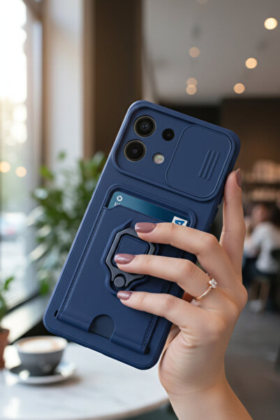 Hatreds Xiaomi Redmi Note 13 4G Uyumlu Kılıf Lüx Tasarım Yüzüklü +İpli Lens K...