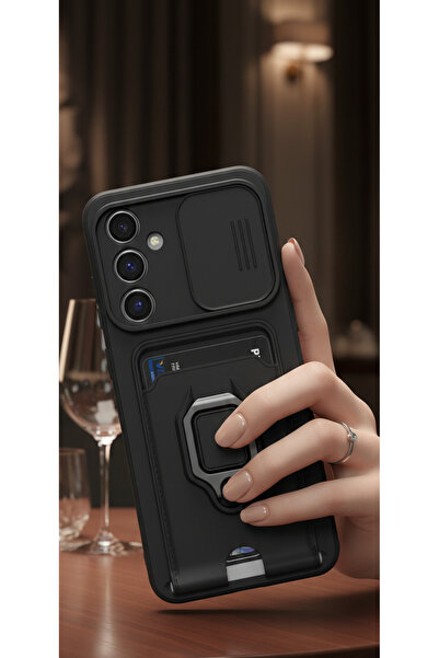 Hatreds Samsung Galaxy A26 Kılıf Lüx Tasarım Yüzüklü +İpli Lens Korumalı 3in1...