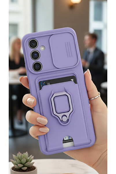 AQUA AKSESUAR Samsung Galaxy A05S Uyumlu Kılıf Lüx Tasarım Yüzüklü +İpli Lens...