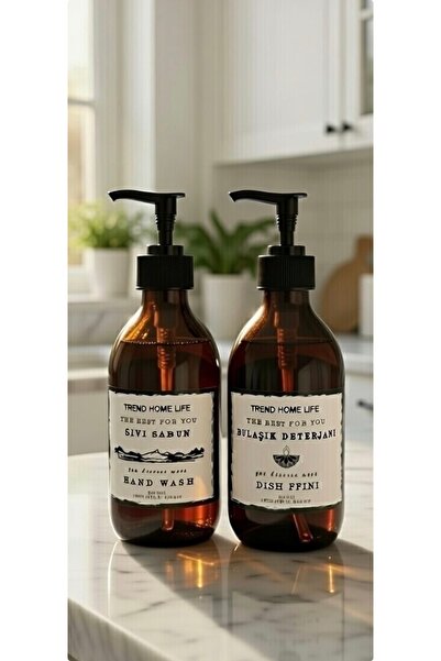 Trend Home Life 500Ml Γυάλινο Μπουκάλι Υγρού - Δοχείο Σαπουνιού και Απορρυπαν...