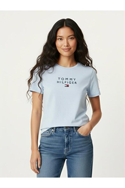 Tommy Hilfiger ORGANIC COTTON CHEST TH EMBROIDERED LOGO WOMEN'S T-SHIRT