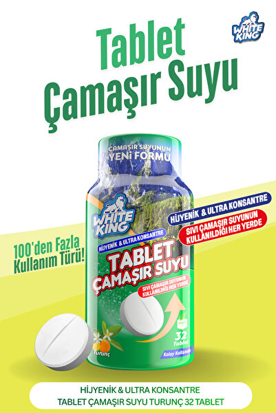 White King Çamaşır Suyu Tableti Hijyenik Ultra Konsantre 32 Tablet Turunç