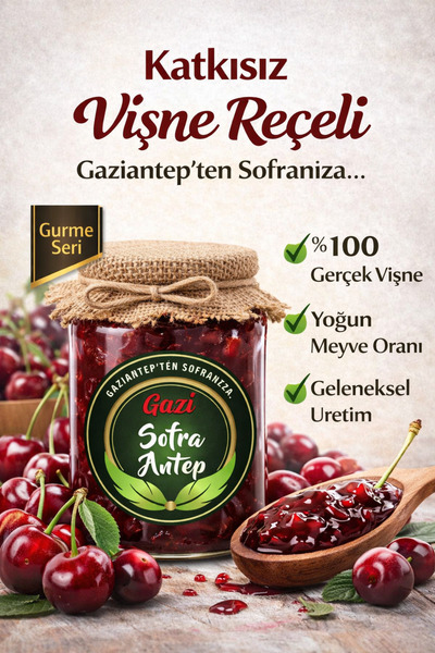 gazisofraantep Vişne Reçeli Net 800 Gr/Geleneksel Lezzet