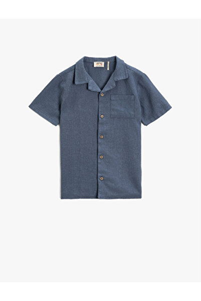 Koton Cămașă de in bleumarin pentru băiat