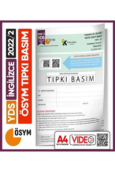 Karakutu Yayınları ALES 2025/2 ÖSYM Tıpkı Basım Çıkmış Soru Deneme Kitapçığı ...