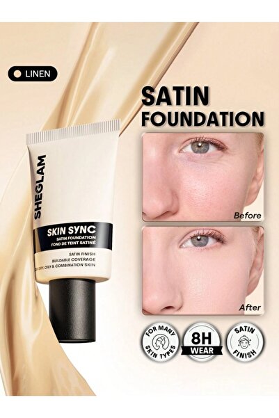 SHEGLAM Skin Sync Satin Fondöten-Linen