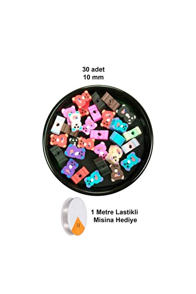 NEONNOVA 30 قطعة من خرز البوليمر كلاي فيمو بقياس 10 مم لسوار المجوهرات + خط ص...