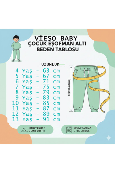 Genel Markalar ALT EŞOFMAN OKUL VE GÜNDELİK İKİ İPLİK ŞARDONSUZ