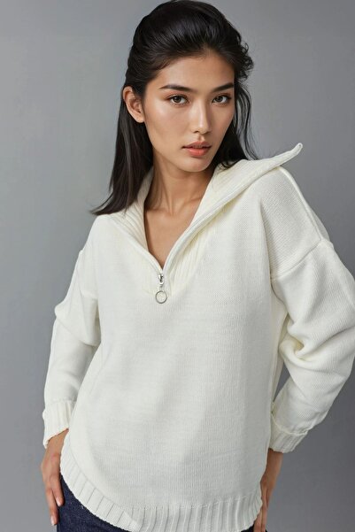 Hiccup Πλεκτό πουλόβερ με φερμουάρ MY FASHION oversized