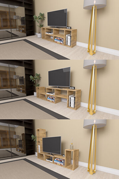 Mirobi Çok Şekilli Fonksiyonel Tv Sehpası, Dekoratif Sehpa-Kitaplık, Blok Tv ...