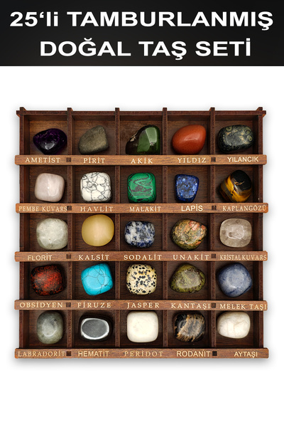 SİLVERA TELKARİ Natural Stone Set 25-Piece Tumbled Natural Stone Set Bt073