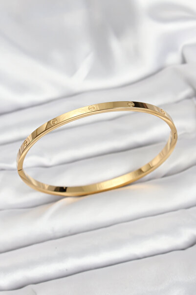 Skygo 316L Steel Gold Color 65 mm Thin Women's Handcuff Bracelet - Tj-Bb7915