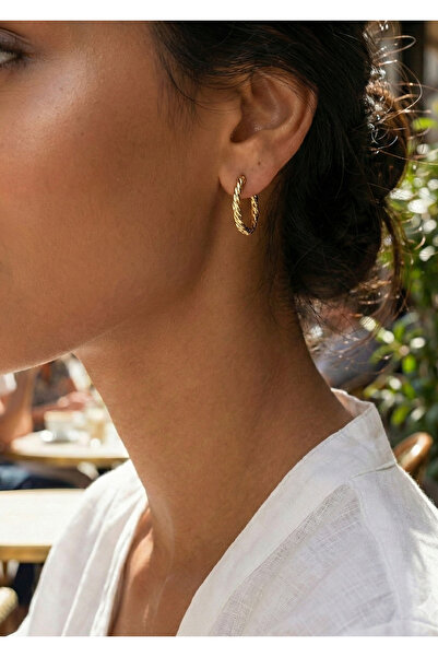 Duke Nickle Burgu Halka Çelik Küpe