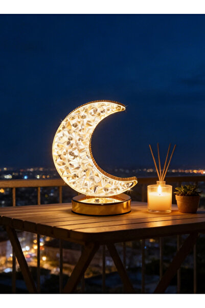Yoawllty Ramadan Decorations LED Crystal Moon Night Light Touch Control Decor...