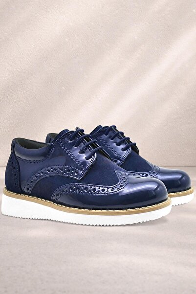 Rakerplus Hidra Patent Leather High-Sole Lace-Up Men's Young Shoes