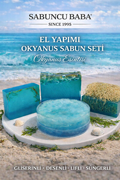 SABUNCU BABA El Yapımı Okyanus Sabunu Seti (Deniz Esintisi) | 4’lü Set
