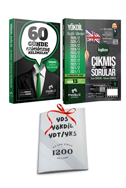 Modadil Yayınları Yökdil Sağlık 60 Günde Ezberbozan Kelimeler-Sağlık Çıkmış S...