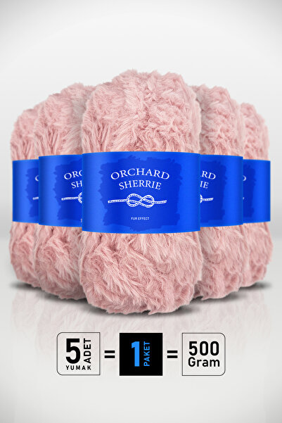Orchard Sherrie وردي - عبوة من 5 قطع - 100 جرام/60 متر - شعر أرنب - خيط حياكة...