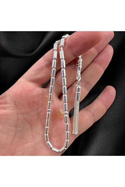 Erbab i Kehribar Tamamen 925 Ayar Gümüş Tesbih-Deri Kutuda Lüks Tasarım