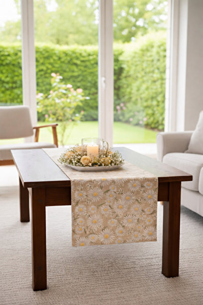 Rona Home Traversă de masă din țesătură de calitate premium cu model elegant ...