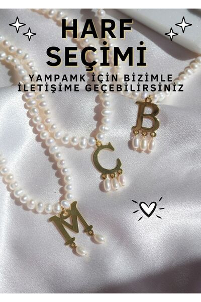 Reorah Collection Anne Boleyn Cam Incili Pirinç Harf Kolye-altın Kaplama