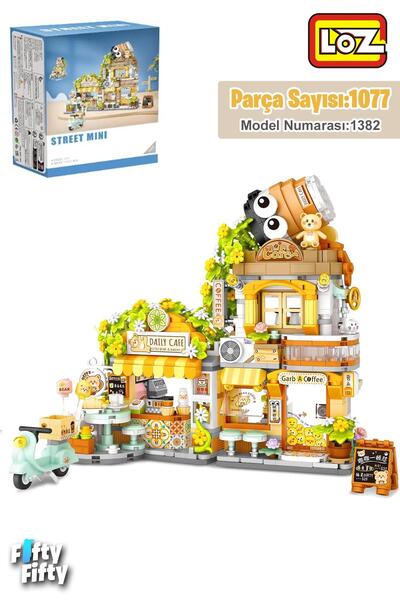 Vagonlife Loz Street Mini Serisi Cafe 1077 Parça Oyuncak Yapım Seti FFLZ-1382