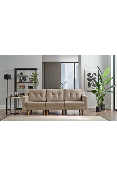 Doğtaş Robin Modüler Üçlü Koltuk - Kadife - Krem