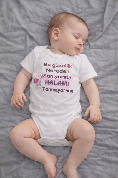BY TUNA DESİGN Still Written Baby Bodysuit
