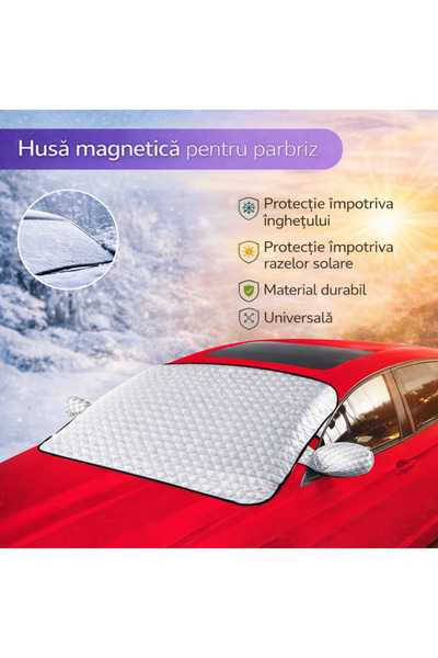 SMARTECH Husă magnetică pentru parbriz - protecție împotriva înghețului și so...