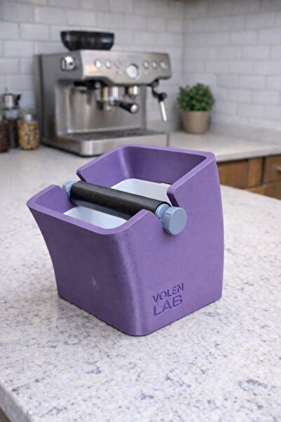 Espresso Knock Box Poşet Takılabilir Posa Kutusu, Çıkarılabilir Vuruş Çubuğu- LİLA