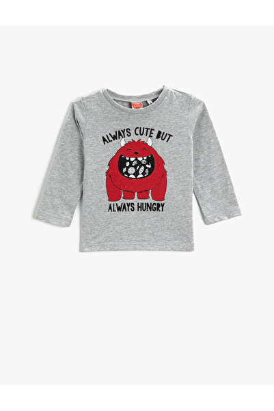 Koton Langarm-T-Shirt mit Monster-Print