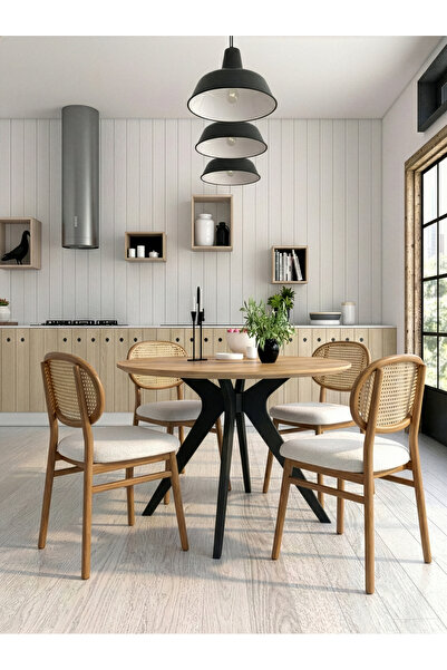 MODENSA 90X90 Yuvarlak Mutfak Masa Salon Masası Pera Model (Sadece Masa)