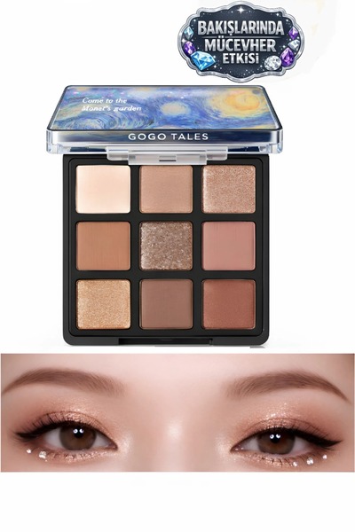 GOGO TALES 9 Renk Işıltılı & Mat Göz Farı Paleti | Doğal Nude – Gold Tonlar |...