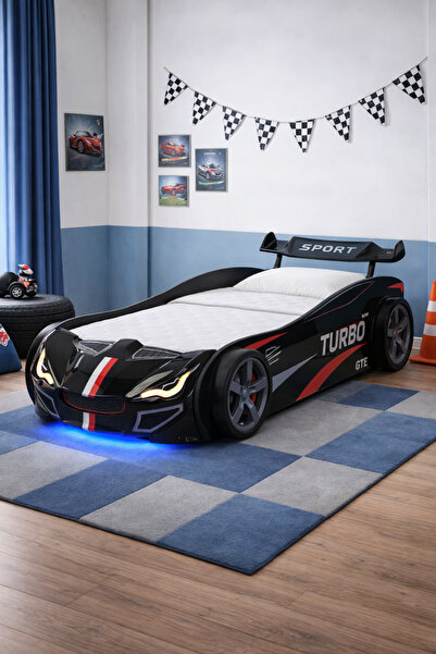 Setay Arabalı Yatak, Turbo GTI Rüzgarlıklı Ledli Arabalı Çocuk Yatağı