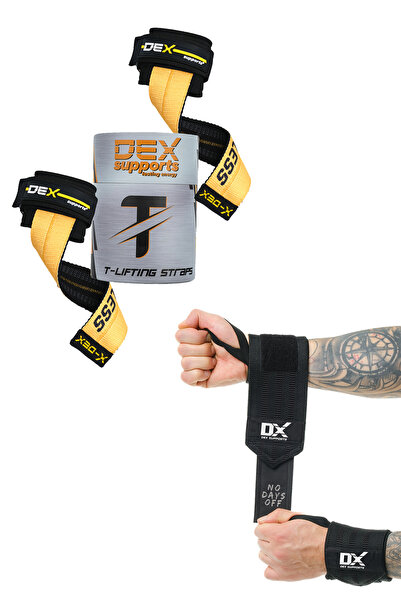 Dex Supports Lasting Energy Legend Set of 2 - Lifting Straps T-Grips and Wris...