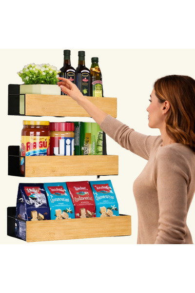 OEM Set 3 Rafturi pentru Frigider, Organizator Condimente și Ustensile, Raftu...