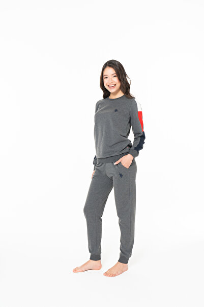 U.S. Polo Assn. Set de pijamale din bumbac pentru femei, cu licență, 20115-AN...