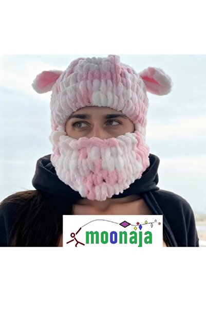 moonaja Wegh Şapka - Balaklava Kar Kış Maskesi - Puffy Kulaklı Maske Bere Şap...