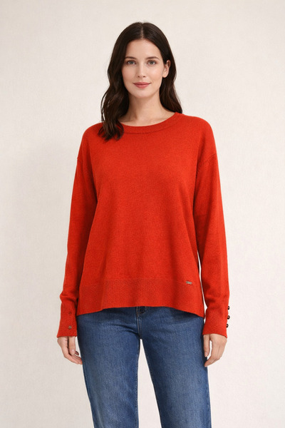 Kayra Πλεκτή μπλούζα με λαιμόκοψη